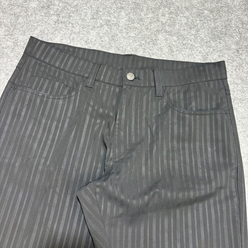 Versace Collection Mens Tonal Stripe Trousers Black Size 34 Designer Pants - Picture 2 of 8